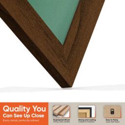"AK Frames 25X17"" Walnut Modern Vinyl Record Frame With Emerald Mount For 12 Inch Lp Cover & Disc - Overlapped Design" - thumbnail 3