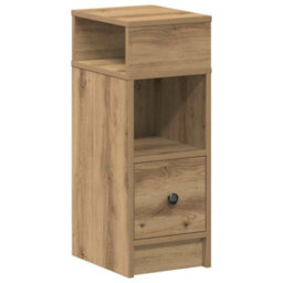 Walplus Bedside Cabinet With Drawer Artisan Oak 25X31X66 Cm - thumbnail 2