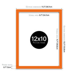 12X10 Orange Picture Frame (30.5 X 25.4Cm) Poster, Photo, Artwork, Gallery Wall Or Print - thumbnail 3