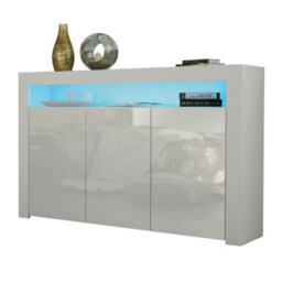 Aether Sideboard 155Cm White With High Gloss Doors And Led Lighting - Creative Furniture - thumbnail 3