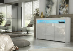 Aether Sideboard 155Cm White With High Gloss Doors And Led Lighting - Creative Furniture - thumbnail 2