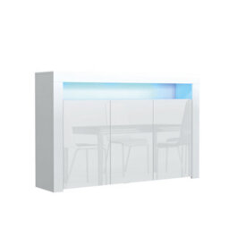 Aether Sideboard 155Cm White With High Gloss Doors And Led Lighting - Creative Furniture - thumbnail 5