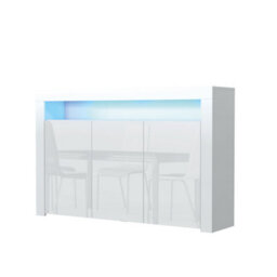 Aether Sideboard 155Cm White With High Gloss Doors And Led Lighting - Creative Furniture - thumbnail 6