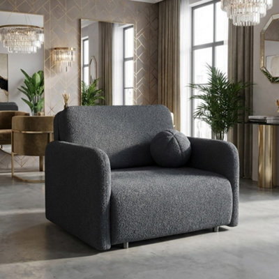 Viva Sun I Sofa Bed Chair With Sleeping Function And Bedding Storage Chipboard Frame Metal Legs 100X103X85Cm Graphite - image 1