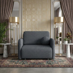 Viva Sun I Sofa Bed Chair With Sleeping Function And Bedding Storage Chipboard Frame Metal Legs 100X103X85Cm Graphite - thumbnail 2