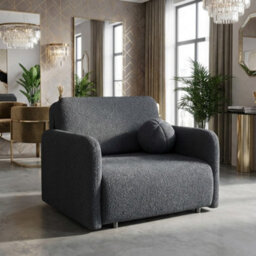 Viva Sun I Sofa Bed Chair With Sleeping Function And Bedding Storage Chipboard Frame Metal Legs 100X103X85Cm Graphite - thumbnail 1