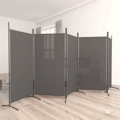 Berkfield 5-Panel Room Divider Anthracite 433X180 Cm Fabric - image 1