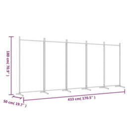 Berkfield 5-Panel Room Divider Anthracite 433X180 Cm Fabric - thumbnail 8