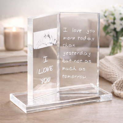 Marco Paul Glass Book Plaque - I Love You - image 1