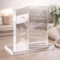 Marco Paul Glass Book Plaque - I Love You - thumbnail 1
