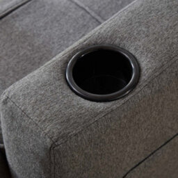 More4Homes Hudson 3-Seater Sofa Bed Linen Fabric With Cup Holders Grey - thumbnail 4