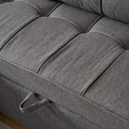 More4Homes Hudson 3-Seater Sofa Bed Linen Fabric With Cup Holders Grey - thumbnail 5