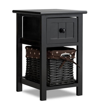 Nightstand Side Chest Of Drawers With Removable Storage Basket - image 1