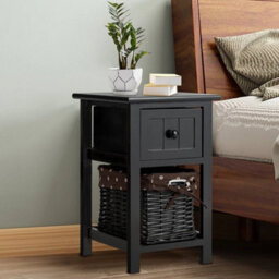 Nightstand Side Chest Of Drawers With Removable Storage Basket - thumbnail 4
