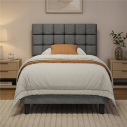 Yaheetech 90 X 190 Cm Single Upholstered Bed Frame, Modern Platform Bed Frame, Light Grey - thumbnail 7
