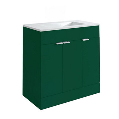 Homestylestore 810mm Dark Green Floorstanding Bathroom Vanity Unit And Chrome T Bar Handle - image 1