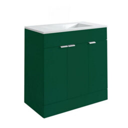 Homestylestore 810mm Dark Green Floorstanding Bathroom Vanity Unit And Chrome T Bar Handle - thumbnail 1