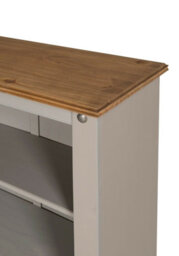 Bookcase Grey Wax Medium Display Cabinet Shelving Unit Solid Pine Living - thumbnail 5