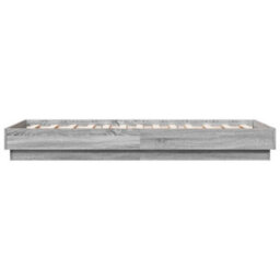 Berkfield Bed Frame Without Mattress With Led Lights Grey Sonoma 75X190 Cm Small Single - thumbnail 7