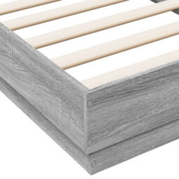 Berkfield Bed Frame Without Mattress With Led Lights Grey Sonoma 75X190 Cm Small Single - thumbnail 9