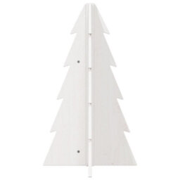 Berkfield Wooden Christmas Tree For Decoration White 69.5 Cm Solid Wood Pine - thumbnail 4