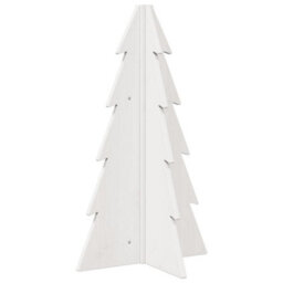 Berkfield Wooden Christmas Tree For Decoration White 69.5 Cm Solid Wood Pine - thumbnail 5