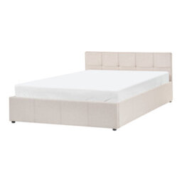 Beliani Ottoman Bed Lauresses Fabric Light Beige 120 X 200 Cm (Eu Small Double) - thumbnail 5