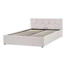 Beliani Ottoman Bed Lauresses Fabric Light Beige 120 X 200 Cm (Eu Small Double) - thumbnail 4