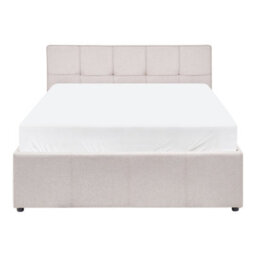 Beliani Ottoman Bed Lauresses Fabric Light Beige 120 X 200 Cm (Eu Small Double) - thumbnail 6