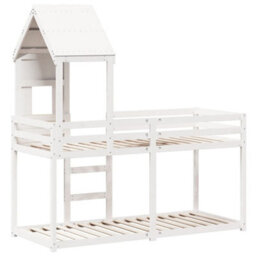 Walplus Bunk Bed Without Mattress White 80X200 Cm Solid Wood Pine - thumbnail 6