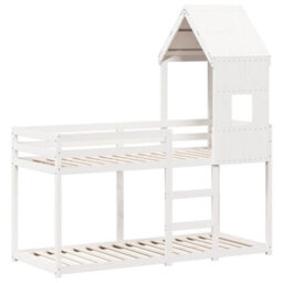 Walplus Bunk Bed Without Mattress White 80X200 Cm Solid Wood Pine - thumbnail 3