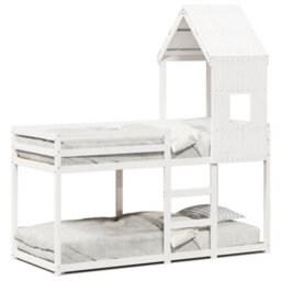 Walplus Bunk Bed Without Mattress White 80X200 Cm Solid Wood Pine - thumbnail 2