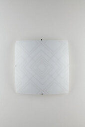 Luminosa Lighting Luminosa Vector Decorative Flush Ceiling Light, Glossy White Glass, E27