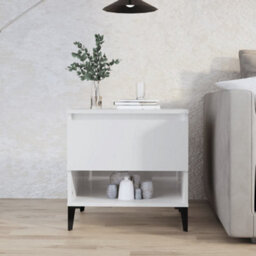Berkfield Side Table High Gloss White 50X46X50 Cm Engineered Wood