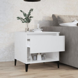 Berkfield Side Table High Gloss White 50X46X50 Cm Engineered Wood - thumbnail 3