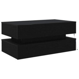 Berkfield Coffee Table With Led Lights Black Oak 90X50X40 Cm - thumbnail 9