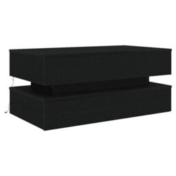 Berkfield Coffee Table With Led Lights Black Oak 90X50X40 Cm - thumbnail 2