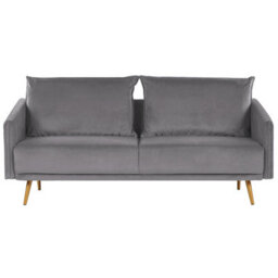 Beliani Living Room Set 5 Seater Maura Velvet Grey - thumbnail 4