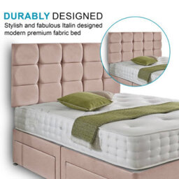 Dining Tables Rio Matching Headboard Divan Set, 2 Drawer On Same Side With Sprung 1500 Comfort Mattress - Double - thumbnail 3