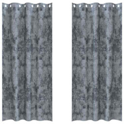 Walplus Curtain With Curtains 2 Pcs Silver Grey 245 X 140 Cm Velvet - thumbnail 2