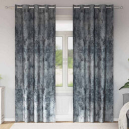 Walplus Curtain With Curtains 2 Pcs Silver Grey 245 X 140 Cm Velvet