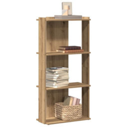 Berkfield Bookcase 3-Tier Artisan Oak 60X30X120 Cm Engineered Wood