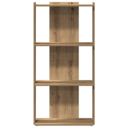 Berkfield Bookcase 3-Tier Artisan Oak 60X30X120 Cm Engineered Wood - thumbnail 4