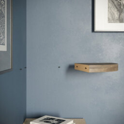 Urbn-Living Urbnliving 25Cm Height Floating Oak Wooden Wall Mounting Corner Shelf Display Book Storage - thumbnail 2