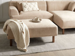 Beliani Modern Ottoman Holt Fabric Beige - thumbnail 2