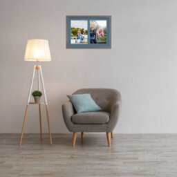 AK Frames 20X14 Dark Grey Modern Multi Photo Frame With Pompadour Mount - Holds 2 Apertures (2X) A4 Photos - thumbnail 3