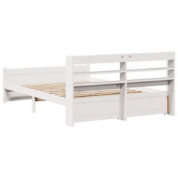 Berkfield Bed Frame With Headboard Without Mattress White 140X190 Cm - thumbnail 8