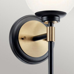 Luminosa Lighting Elstead Kichler Benno Bathroom Wall Lamp Contemporary Black, Champagne Bronze 3000K Ip44 1X G9 - thumbnail 5
