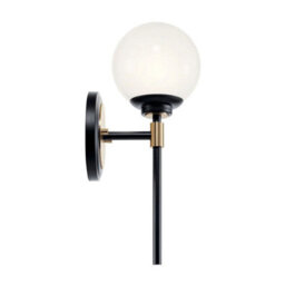 Luminosa Lighting Elstead Kichler Benno Bathroom Wall Lamp Contemporary Black, Champagne Bronze 3000K Ip44 1X G9 - thumbnail 2