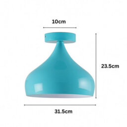 Ledsone Flush Mount Ceiling Light 31.5 Cm Metal Blue Industrial E27 Retro Easy Fit Light - thumbnail 5